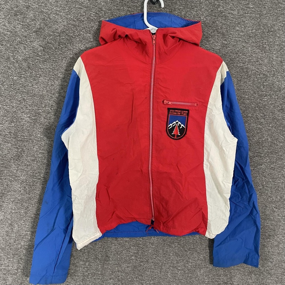 Vintage Nike Jacket Mens S Athletics West Windbreaker Hooded 80s Made USA